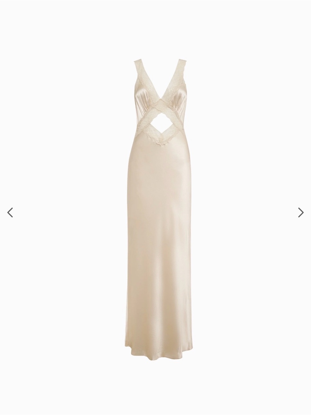 Rumored Crossroads Maxi Slip Dress with Lace Cutout